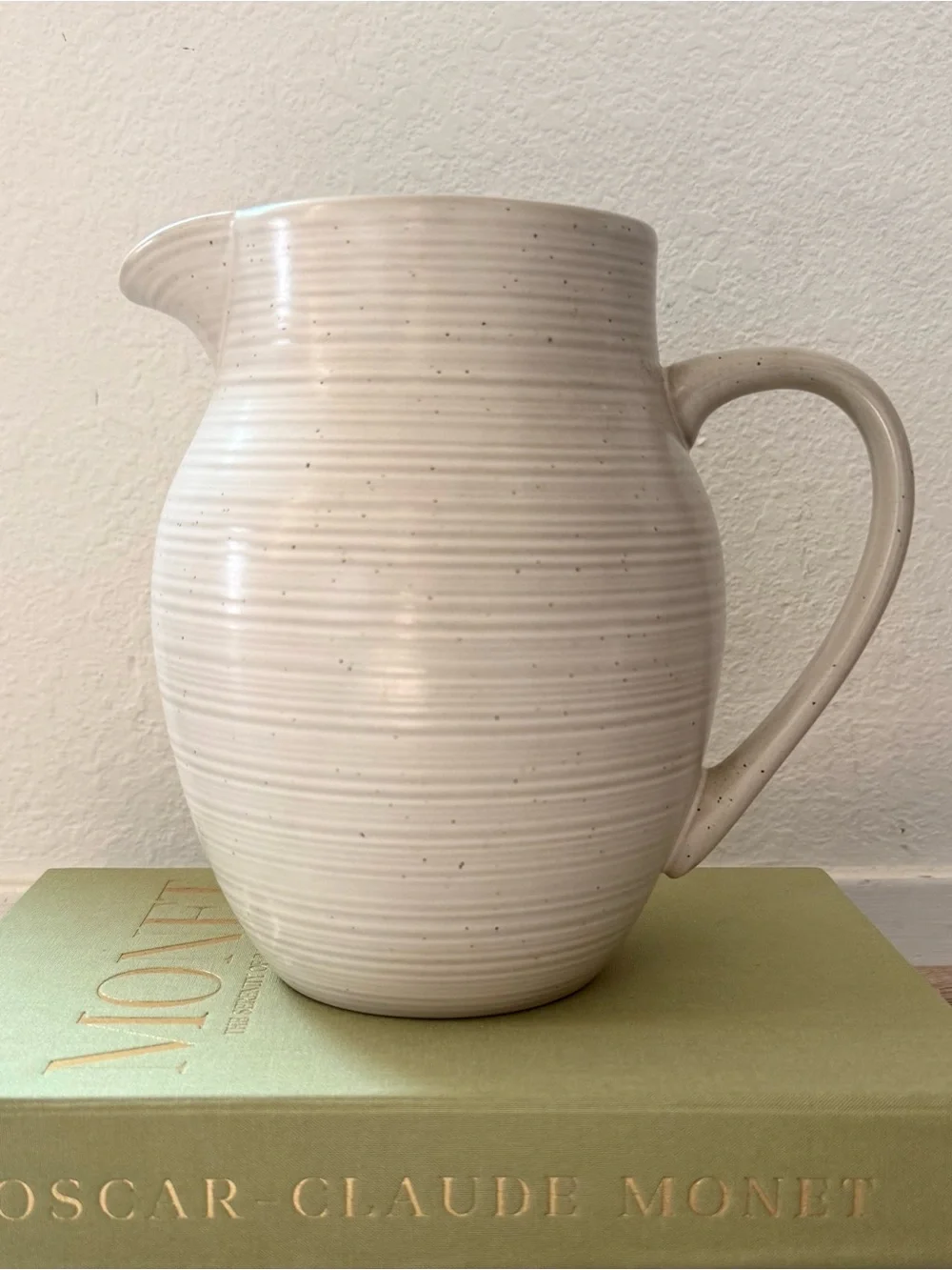 Threshold Studio McGee Cream Speckled Stoneware Pitcher